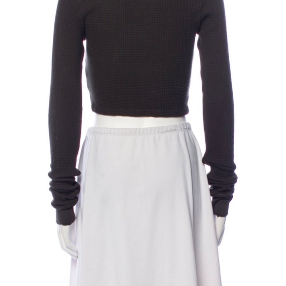 Cotton Citizen Mock Neck Long Sleeve Crop Top - Black (Size XS) - Picture 3 of 5